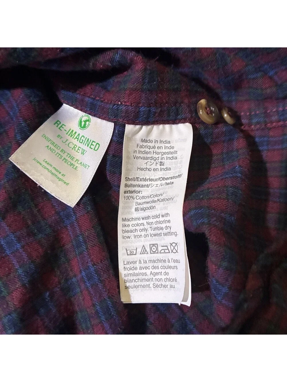 J.Crew Men's XLT Brushed Twill Flannel Long Sleeve Plaid Button Down Shirt Red